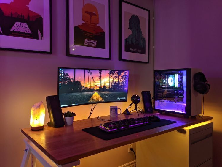 minimal gaming desk aesthetic