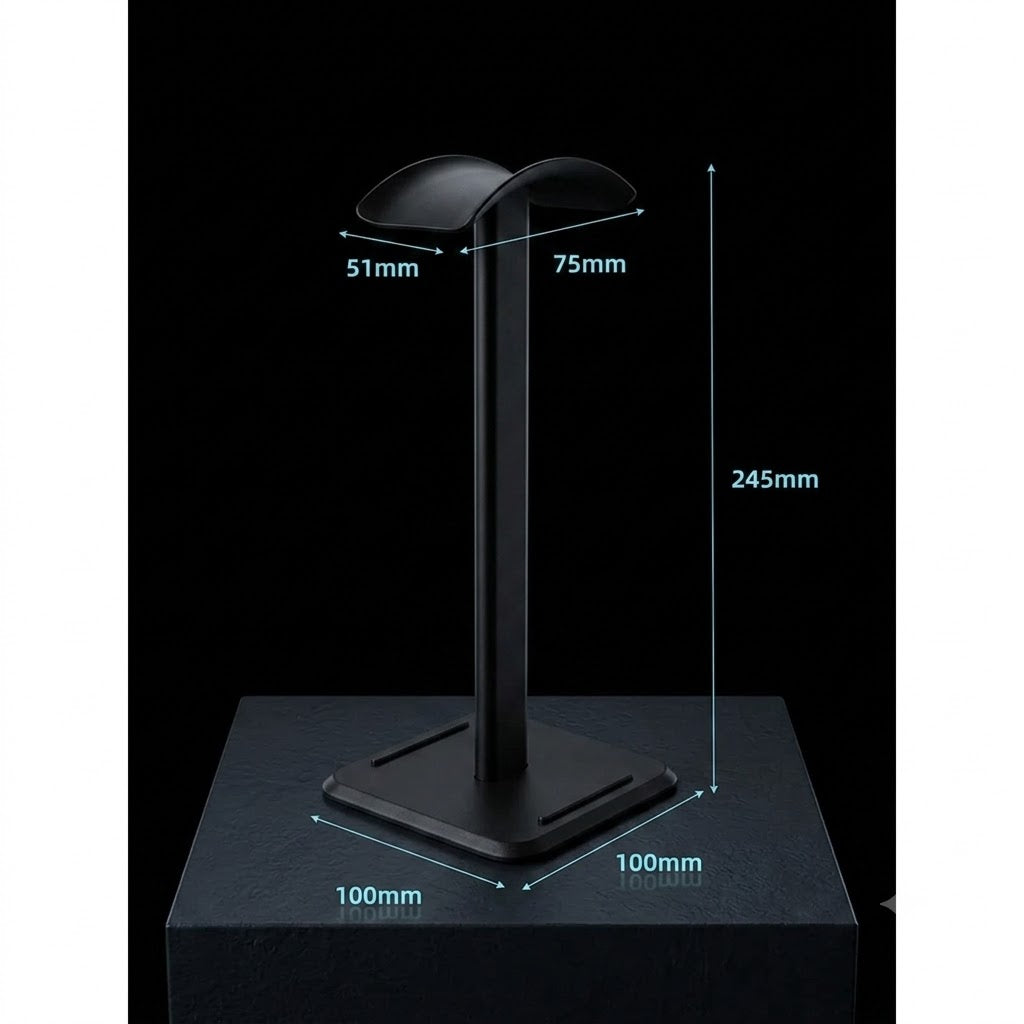 Aluminum Alloy Headphone Stand — Desktop Headset Holder for Gaming & Office Setups
